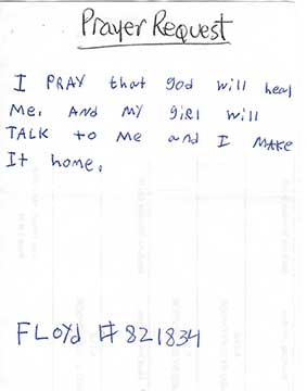 Click to enlarge Hand written inmate prayer request