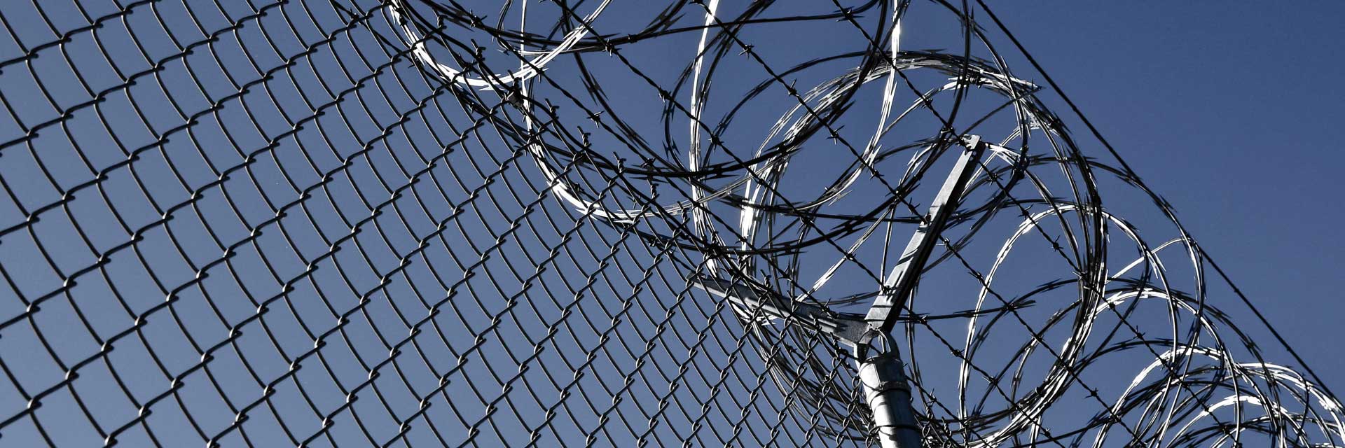 Prison razor wire fence